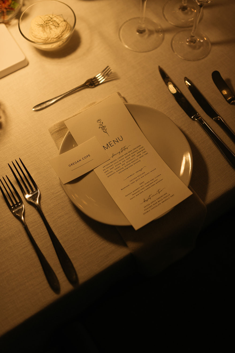 About Us wedding menu wine estate wedding